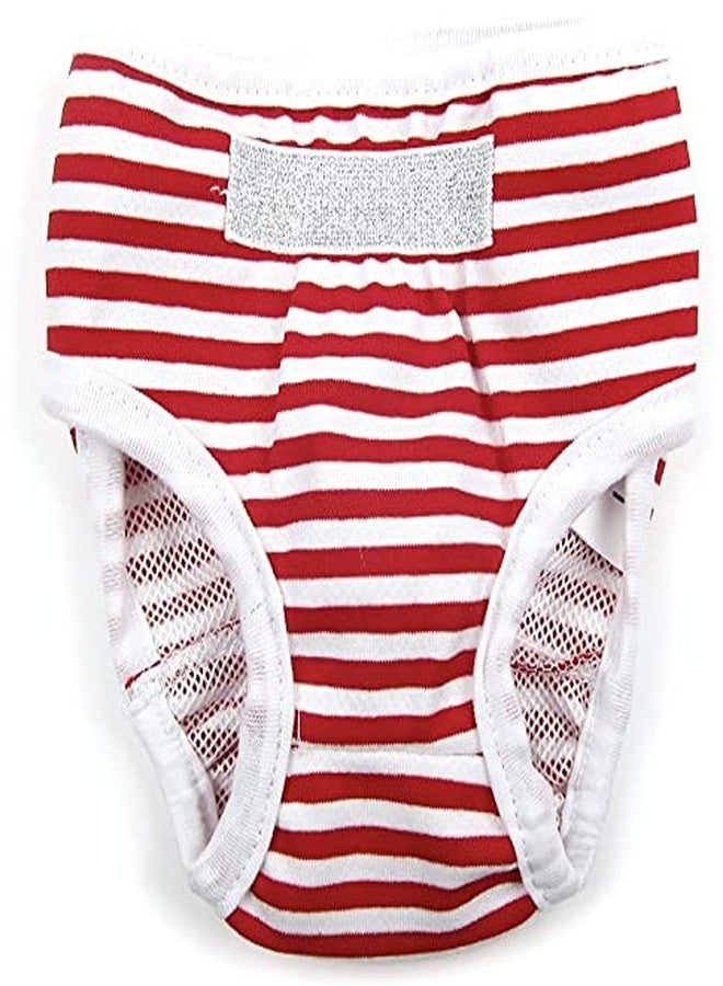 PETANGEL Reusable Pet Cotton Physiological Pant| Red Stripes Pattern Washable Pet Diaper| Adjustable Menstruation Pant for Female Dog Diapers (Size: XL, Waist: 45cm - 55 cm) - Image 4
